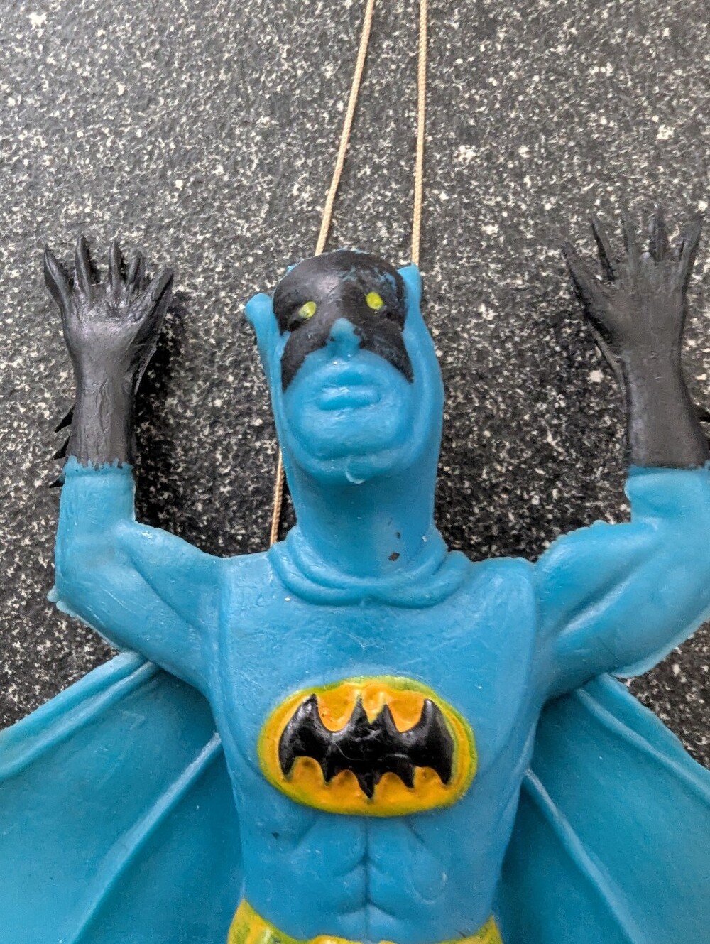Plastic Batman Figure Just over 6" Tall Cape 5" Wide